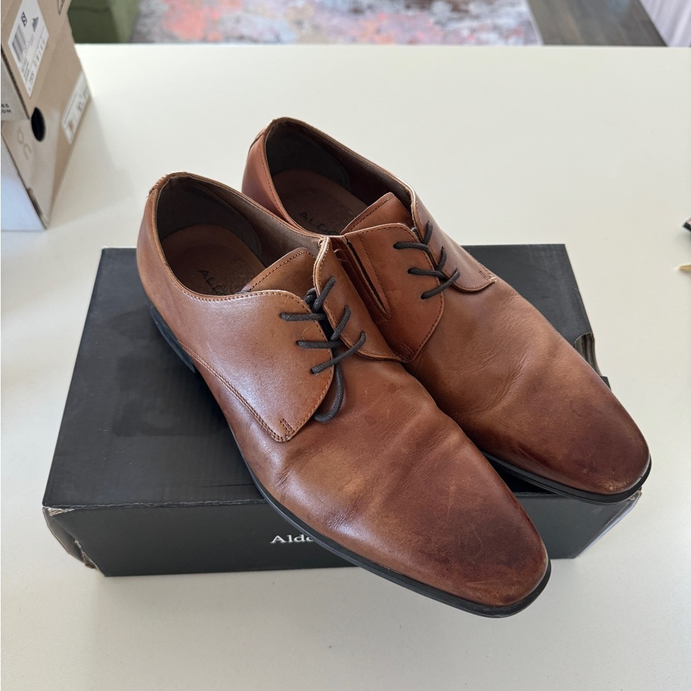 Aldo Men's Brown Leather Dress Shoes size 10